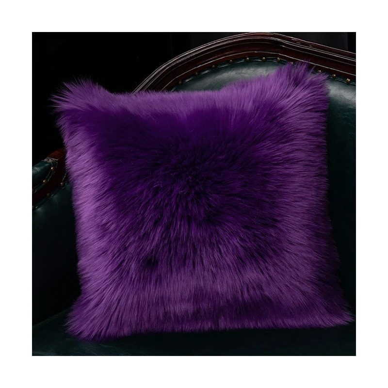 Chinese manufacturers sell large amounts of fluffy thick long pile artificial fur plush fabric cushion pillow cover