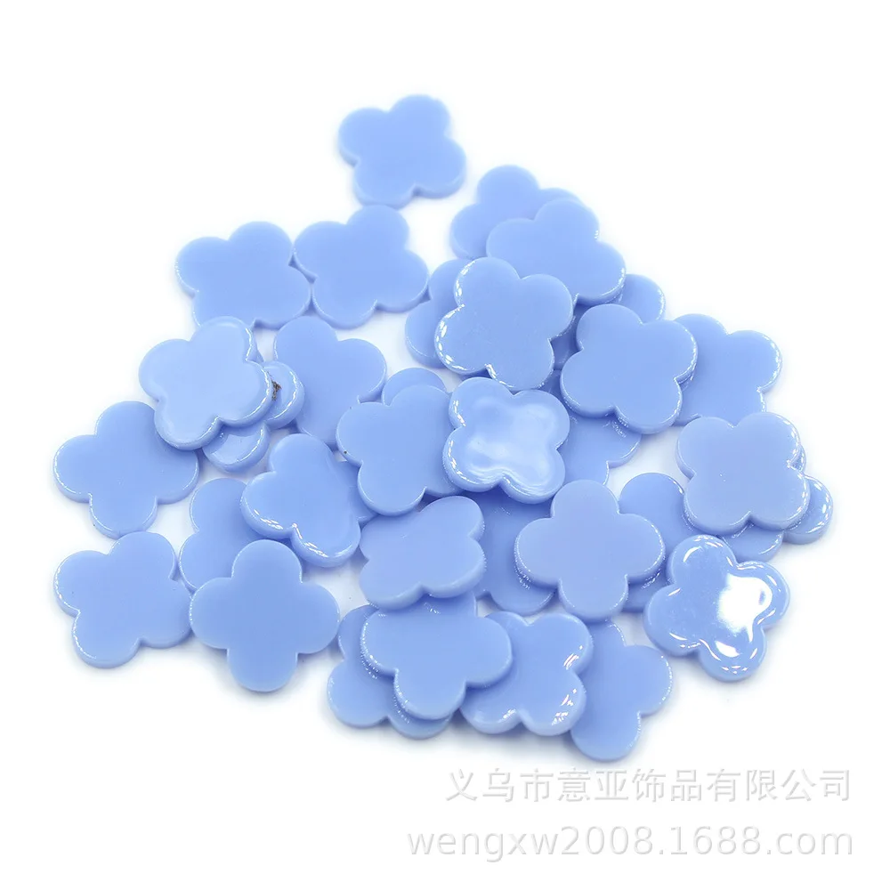 yiya Four-leaf Clover Color acrylic cut flower pieces DIY accessories Sealing oil bright face Lucky grass pendant