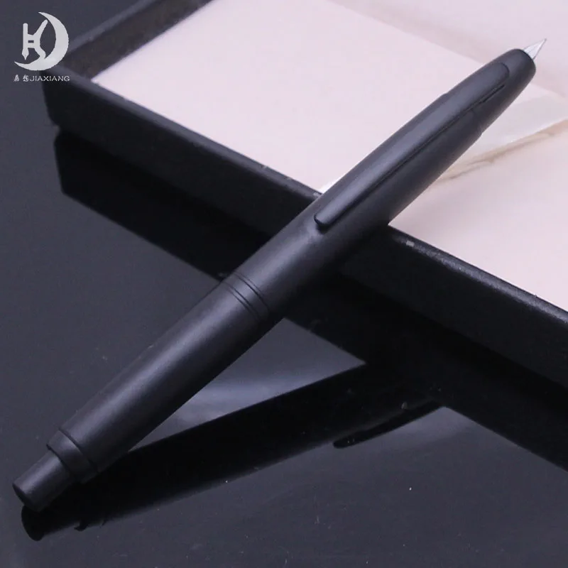 Custom pen design matte Black press Fountain pen Retractable Fine Nib imprint name logo business gift calligraphy writing pen