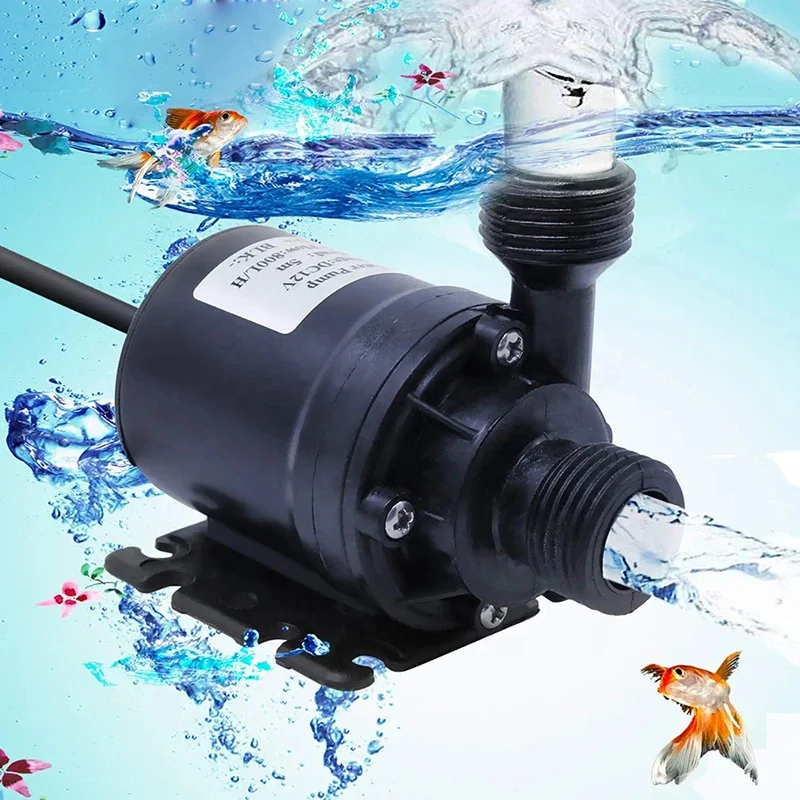 Ultra-quiet 12V Home 800L/H Portable Brushless Motor Submersible Water Pump 5M for Cooling System Fountains Heater Portable
