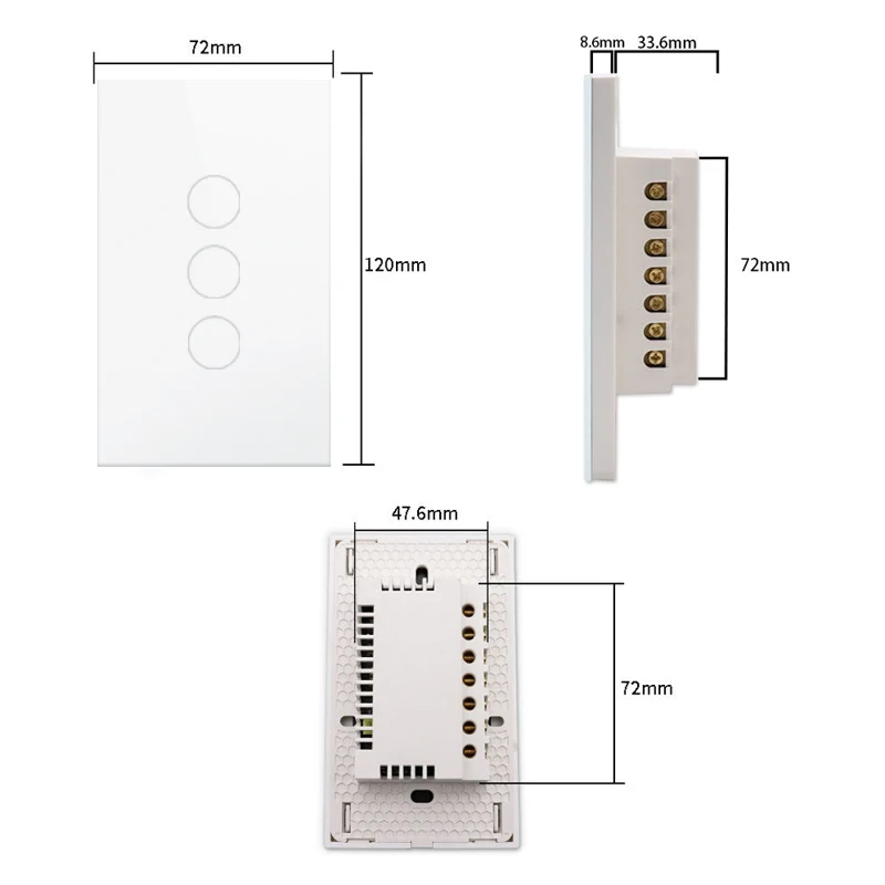 Tuya Smart Home ZigBee/WiFi Touch Switch 1/2/3/4 Gang(Right-angle Glass Series)