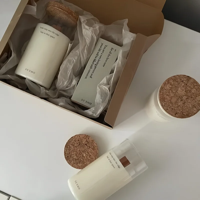 Glass scented candle smokeless fragrance soybean wax scented candle