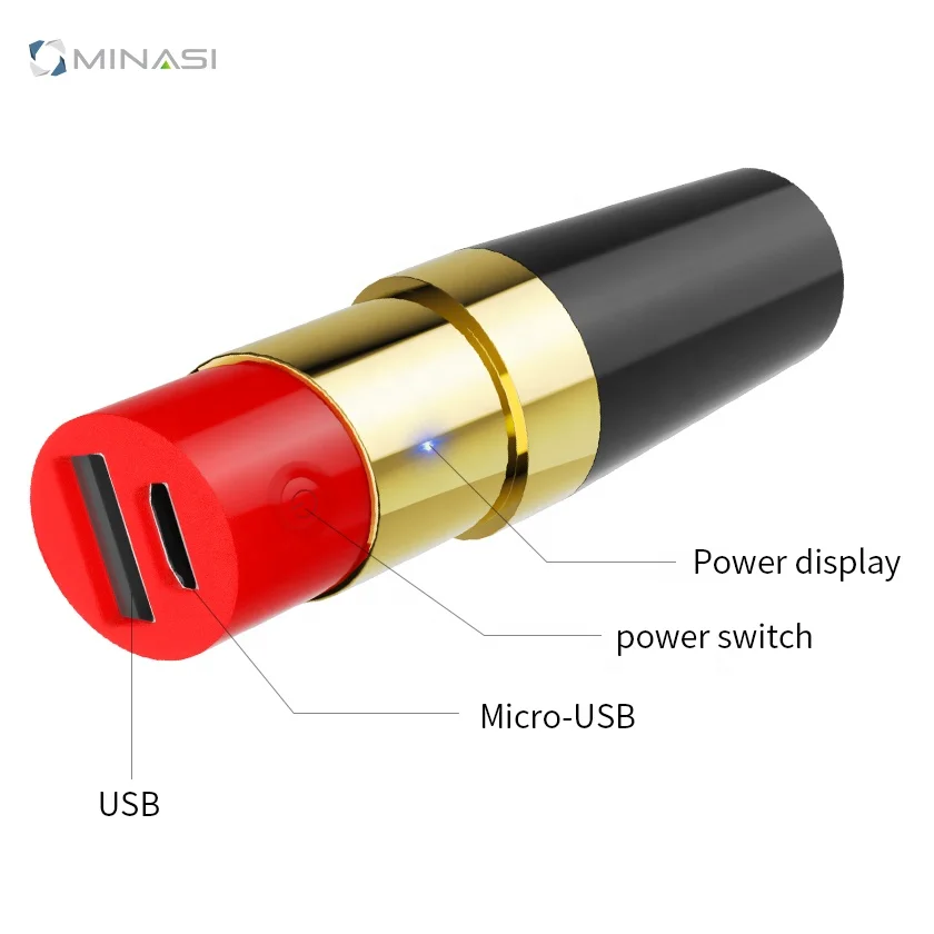 
Female cartoon lipstick style power bank 2600 millimetres installation bag easy to carry 