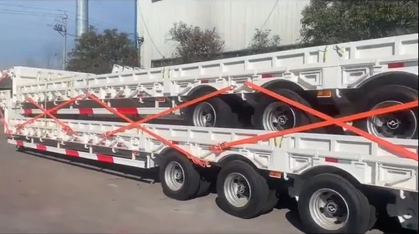 New 40ft 4 Axle 60 100 Ton Gooseneck Lowboy Flatbed Semi Trailer Semi Truck For Sale Can Customized