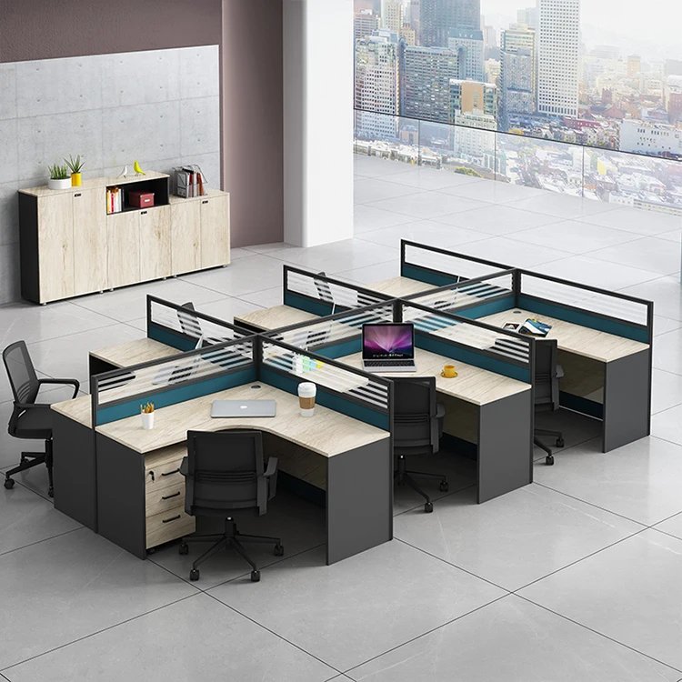 Multi three drawer office furniture beauty organizer computer desk office workstation desk with partition