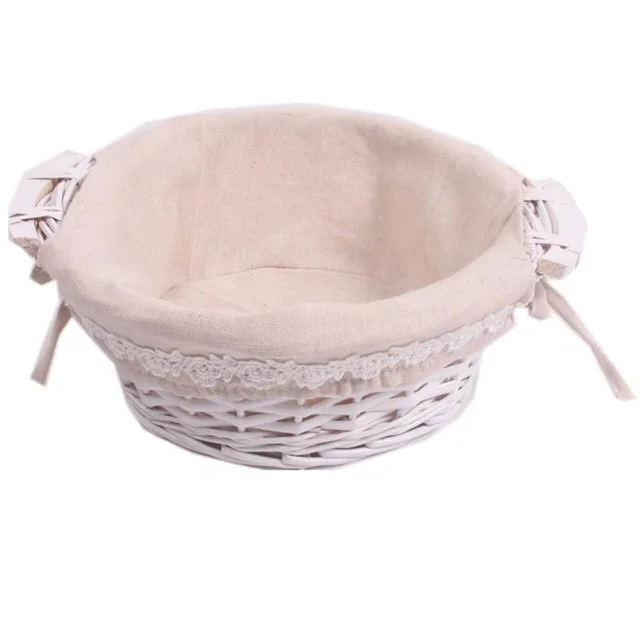 cheap small wholesale wicker bread baskets with fabric liner