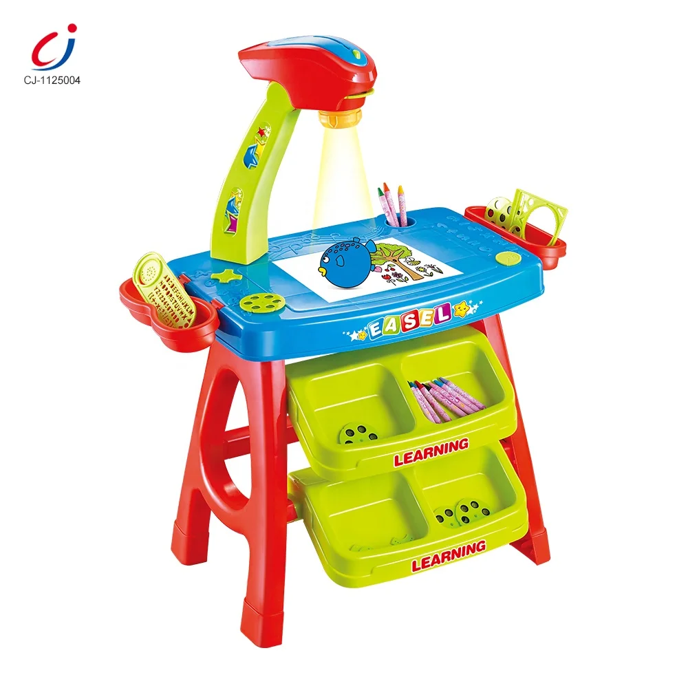 Education art painting doodle table toy children led projection learning drawing board