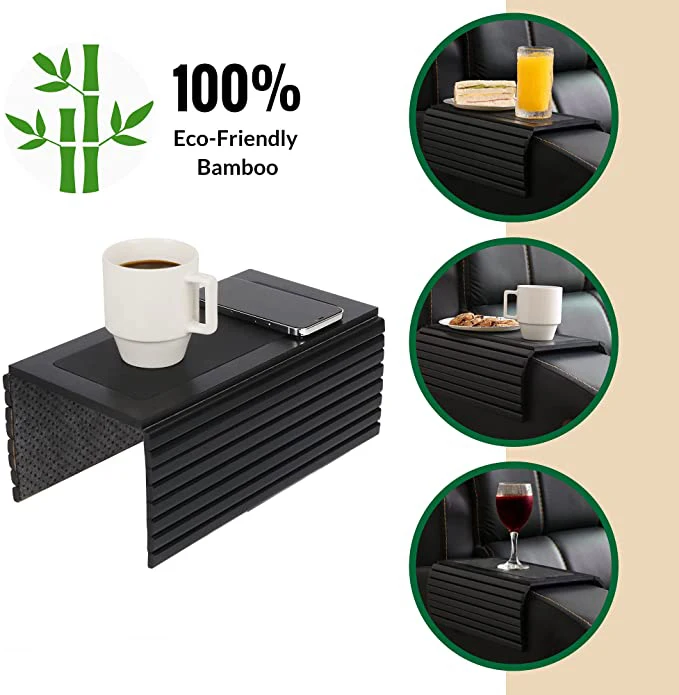 Couch Soft Sofa Tray Couch Arm Table Perfect For Drinks Snacks Remote Control Bamboo Wood Sofa Arm Tray