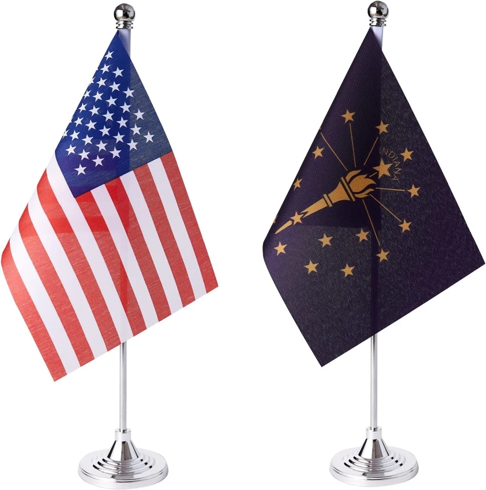 Custom Polyester Country National Flag Office Top Table Desk Flag 14*21CM