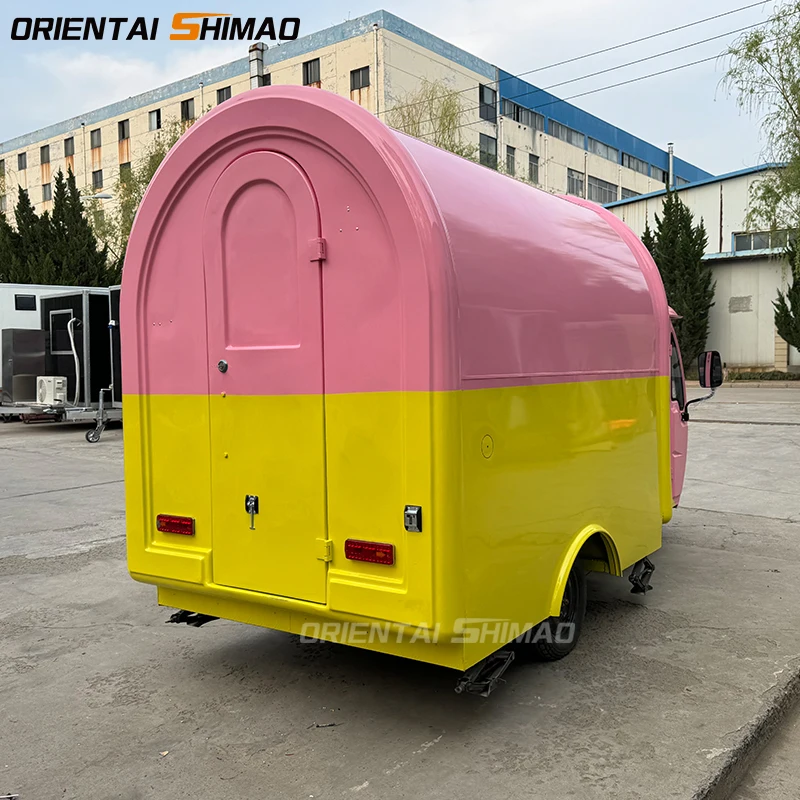 Ape Electric Tricycle Outdoor design gasoline food trailer ice cream make machine with cover