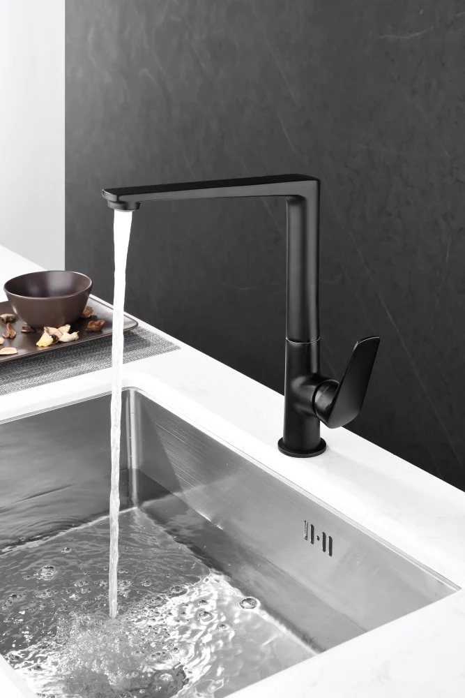2024 Kitchen Faucet Stainless Steel 304 Modern Water Taps Matte Black Kichen Hot and Cold Mixer Sink Swivel Tap Ware Brass