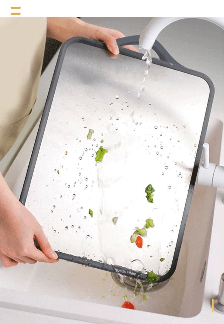 Household kitchen plastic stainless steel double-sided chopping cutting board