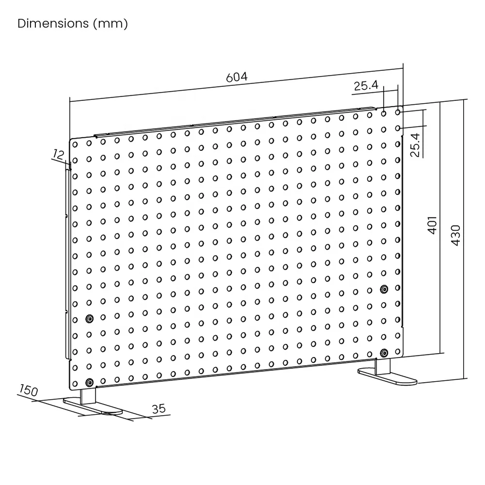 CSPB-002-S Freestanding Desk Large Pegboard Organizer Desktop Peg Board Manage Storage Organization