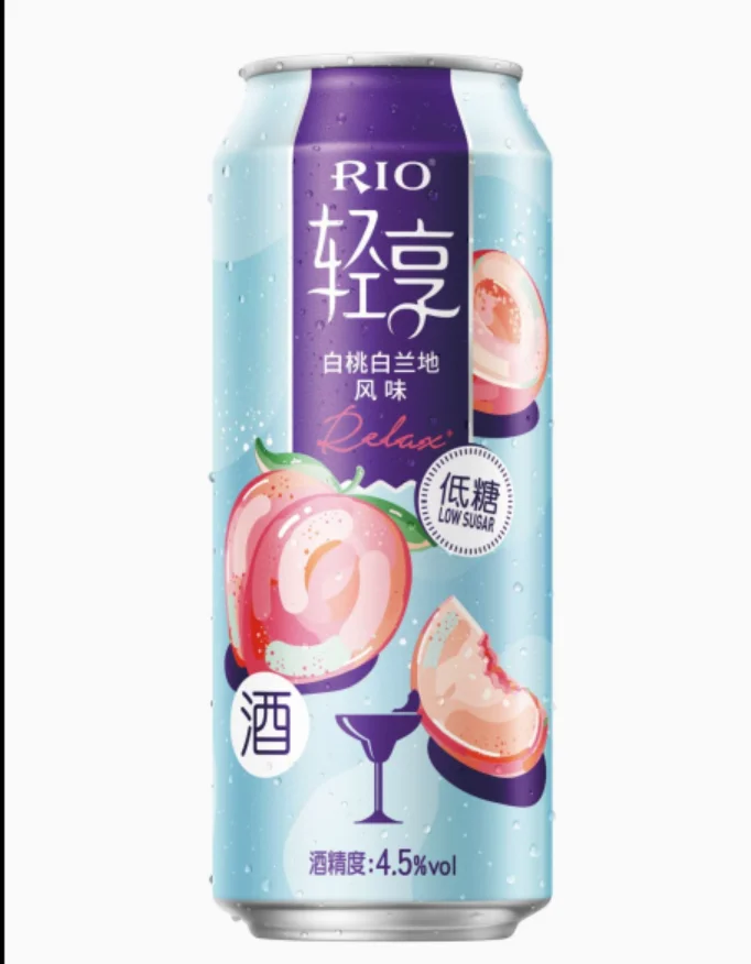 New 2022RIO premade cocktail fruit drink wine 4.5% Vol White peach Brandy flavored cocktail with low sugar Alc.4.5%vol Net.500ml