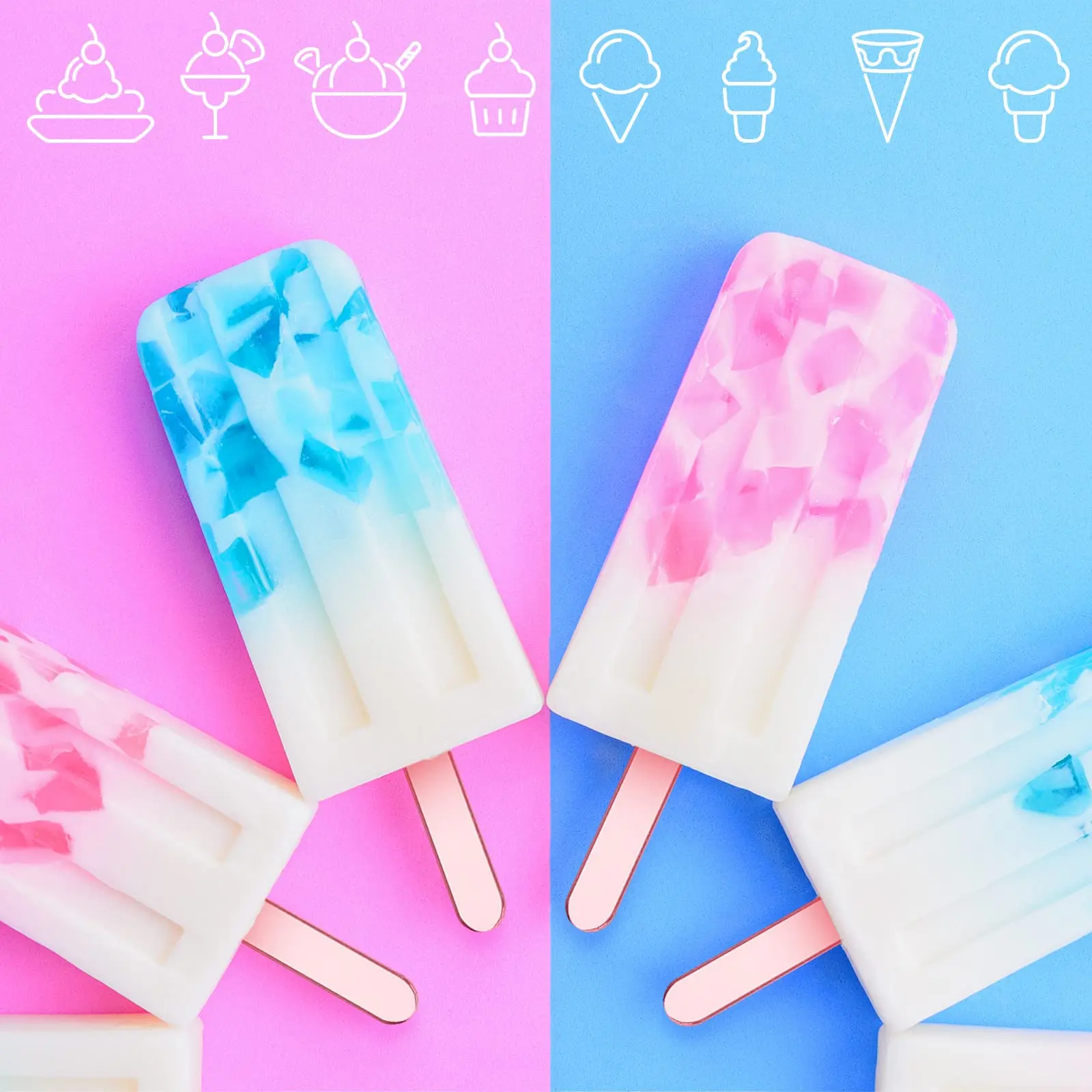 Wholesale Popsicle Stick Reusable Wrapper Acrylic 1*11 CM Ice Cream SticksPopular 2 buyers
