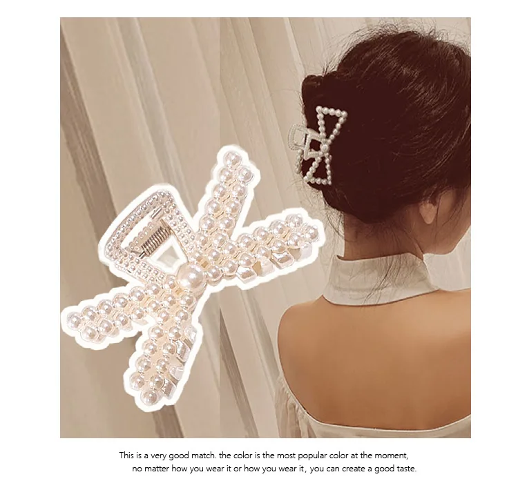Imitation pearl hair clip bathing clip clip back head plate hair accessories