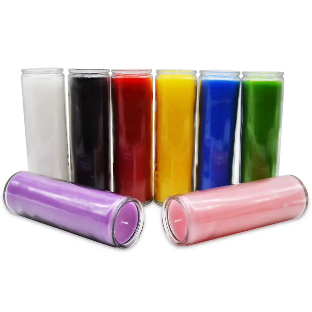 eternalux red orange pink religious label 7 day candles wholesale