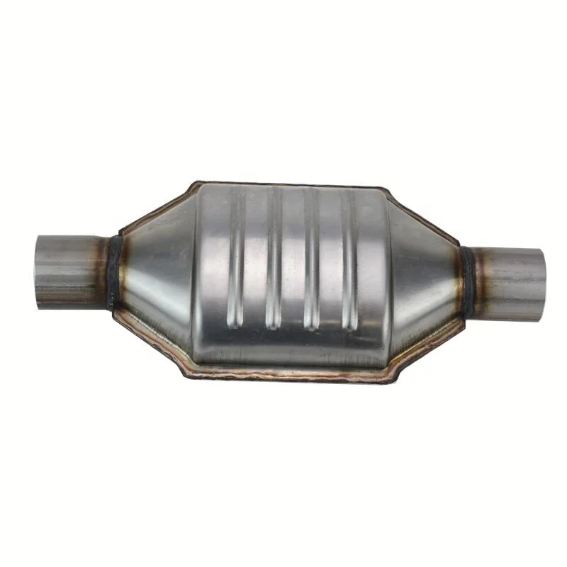 Oval EURO 3 EURO 4 Universal Catalytic Converter With 2 pieces 400 Cells Ceramic Catalyst
