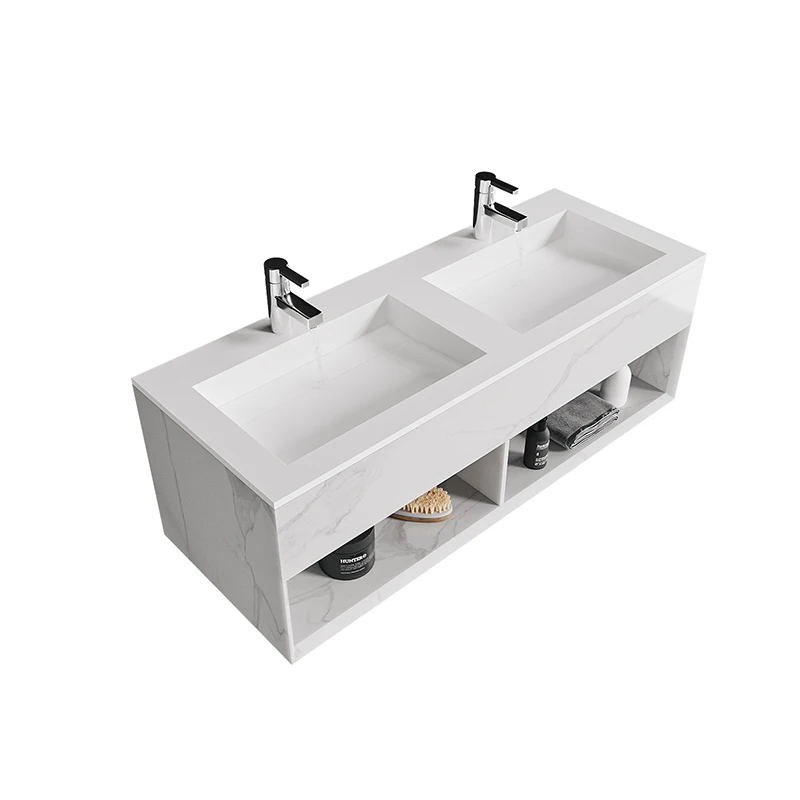 GM Mold-Made Solid Surface Basin Sink Artificial Stone Wall-Hang for Bathroom Hand Wash Counter-top Hotel Application