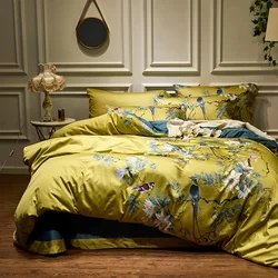 HD printed Birds Branch printed Premium Egyptian cotton Silky Soft Duvet Cover Family size US King Queen Size Bedding Set 4Pcs