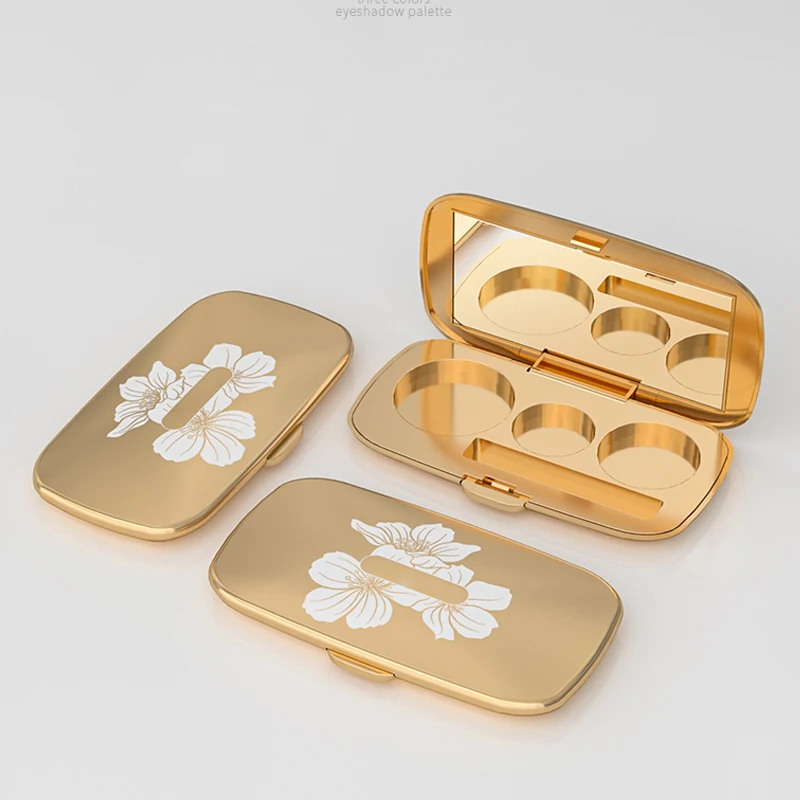 empty makeup eyeshadow palette container case with mirror square compact powder packaging custom eyeshadow palette containers