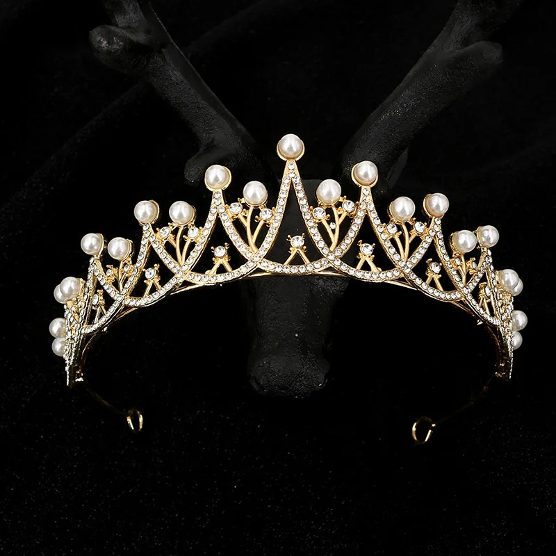 Bridal Rhinestone Crown Alloy Simple Hair accessories Fashion wedding yarn dress Sparkly Tiara Princess