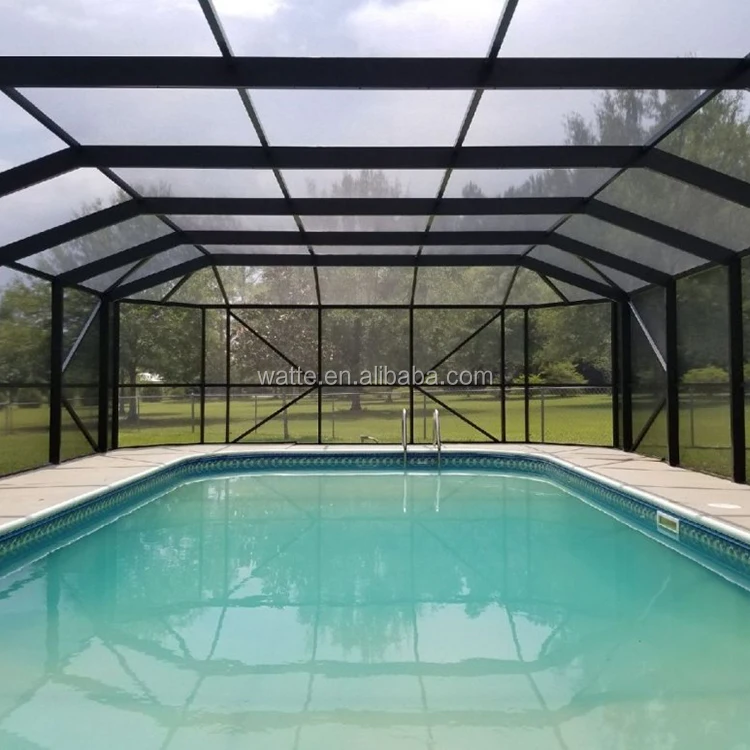 Outdoor Aluminum Glasshouse Sun Room Shade Automatic Retractable Glass House Sunroom Enclosures Spa Swimming Pool Cover For Sale