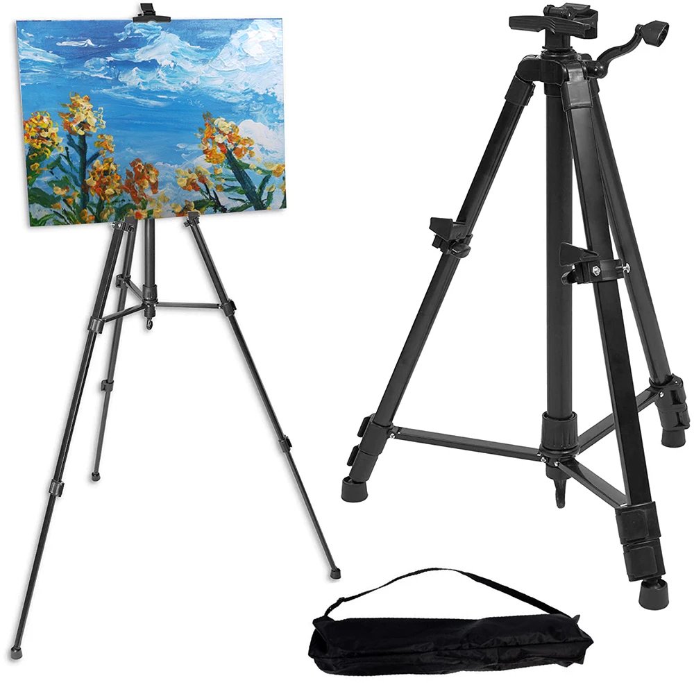 Aluminum Easel Stand Adjustable Height from 22-66 inch Tripod Easel for Painting and Display with a Carrying Bag
