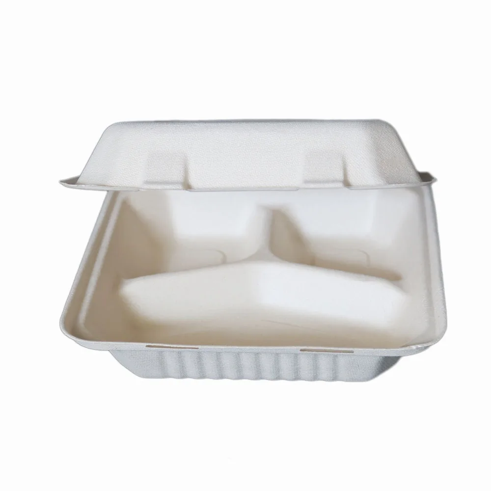 Free Sample 3 Compartment Food Container Take Away Lunch Bento One Time Disposable Packaging Boxes For Food