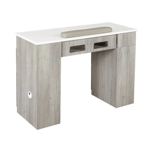 Wholesale high quality beauty salon furniture modern new design portable single wooden manicure table with LED light