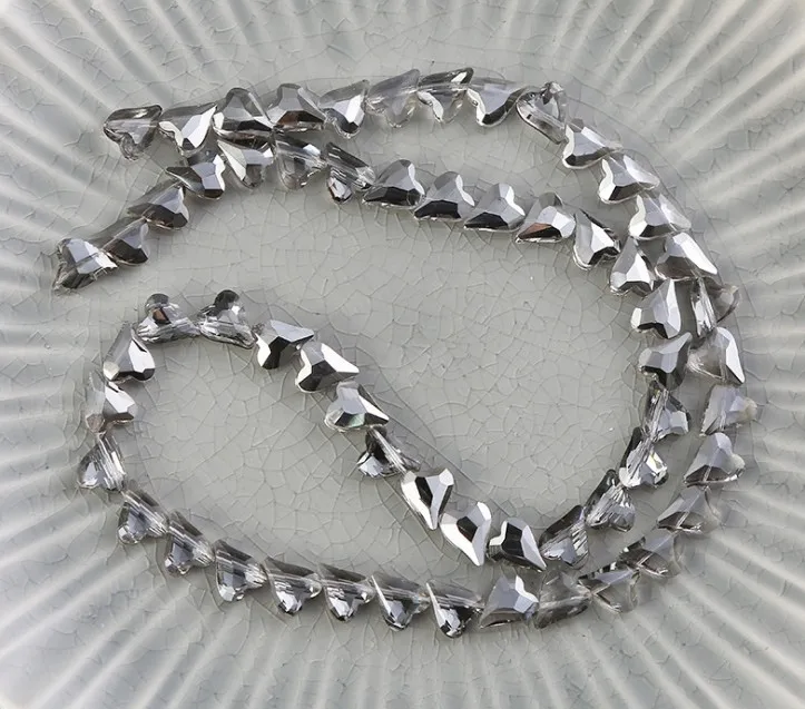 Glass beads manufacturers diy bracelet necklace jewelry accessories  Heart-shaped transparent crystal loose beads  Plating bead