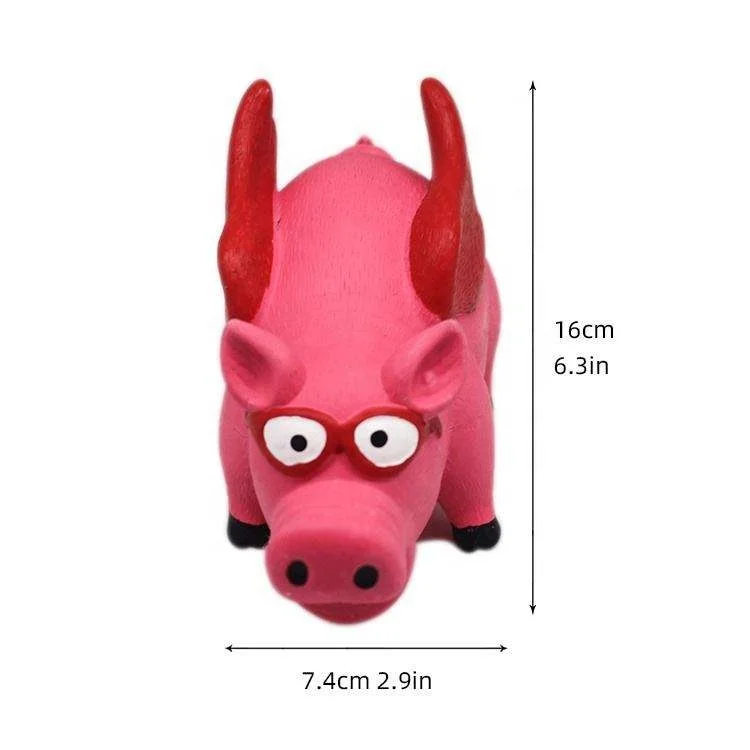 Cartoon Animal Cute Flying Pig Shape Soft Latex Dog Squeaky Sound Toys Chewing Toy