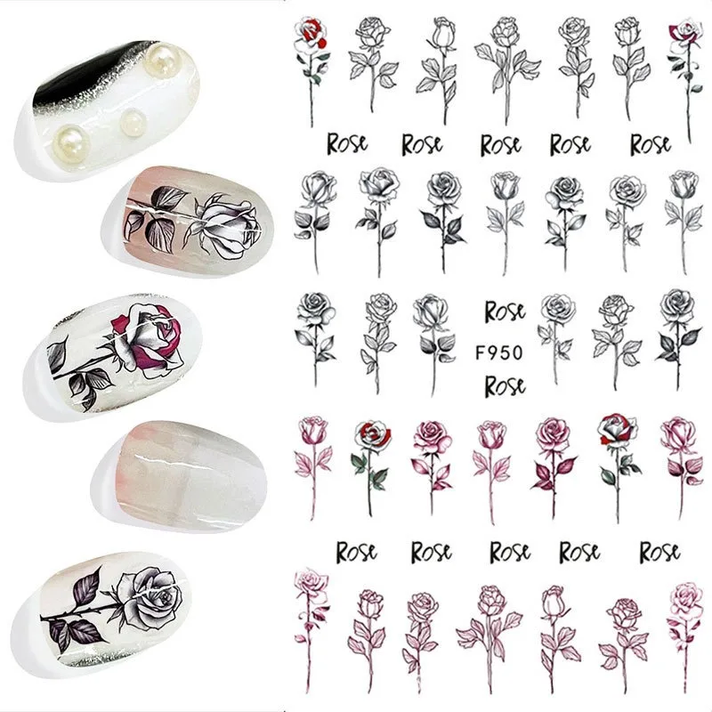 Wholesale Black Snake Nail Stickers Decal Halloween design adhesive Sliders Nail art Deco tattoo nail art