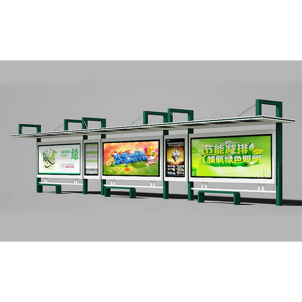 Street Furniture Metal Bus Shelter Design Bus Stop Station Structure Outdoor