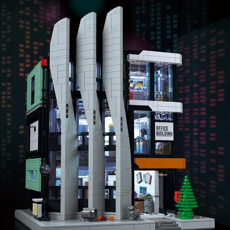 Wholesale PIN BAO 7702 Layered design office 3828pcs+ building blocks sets House modern architecture toys DIY education toy