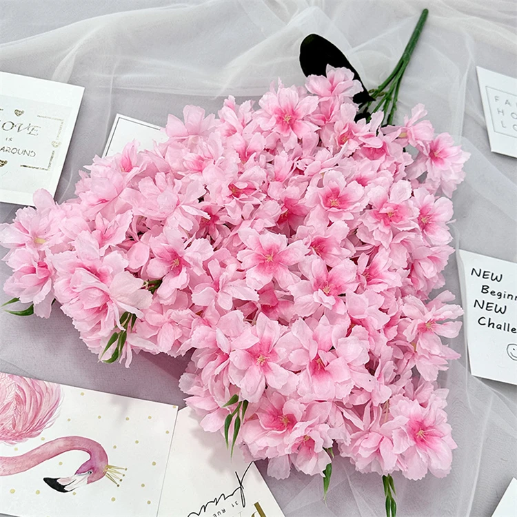 White Purple Red Cherry Blossom Artificial Flower Tree Decoration Wedding Centerpiece Silk Cherry Blossom Branches