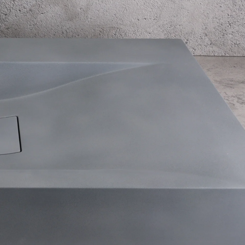 DASEN Wholesale hotel modern blue gray concrete bathroom wash basin balcony countertop concrete wash basin