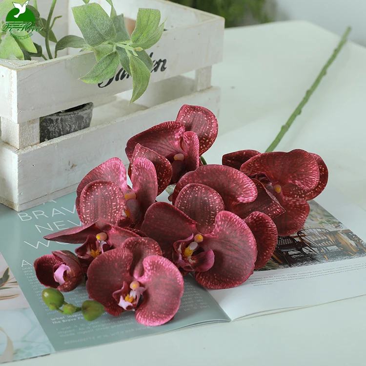 Fake Faux Phalaenopsis Orchid Artificial Flowers Wedding Single Stem Real Touch Latex Butterfly Orchid Wedding Decoration