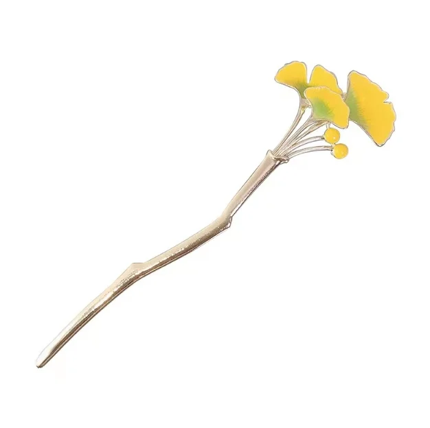 Chinese Style Hairpins For Girls Ginkgo Leaf Hair Fork Hair Accessories Women Hairpin