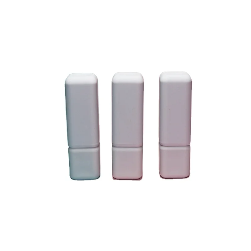 Square Rubber Paint Lipstick Tube Pink Plastic Lip Balm Mouth Wax Packaging Contouring Concealer Blush Stick