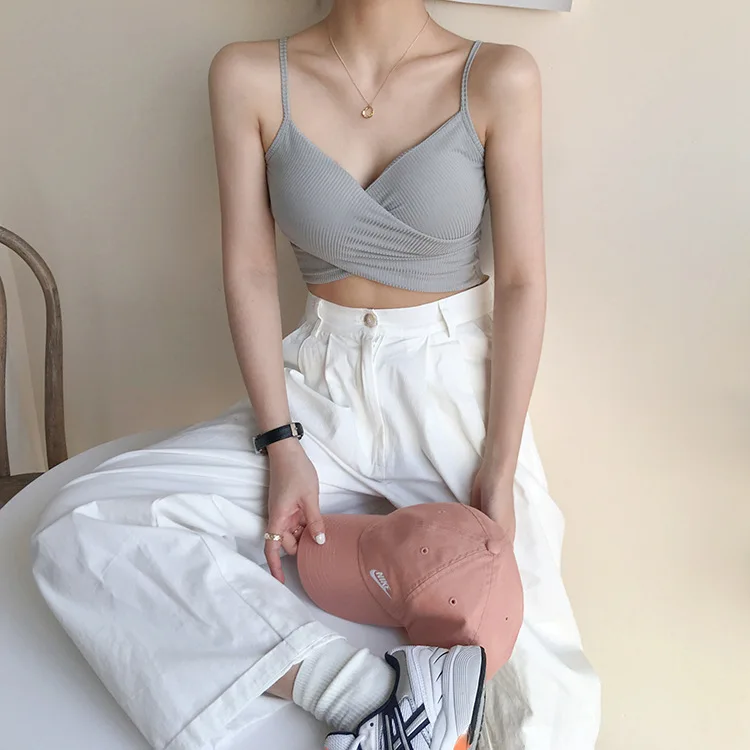 Хит, последняя мода, красивая задняя часть из ткани с резьбой, топ-труба с подкладкой, камзол, женские топы на бретелях