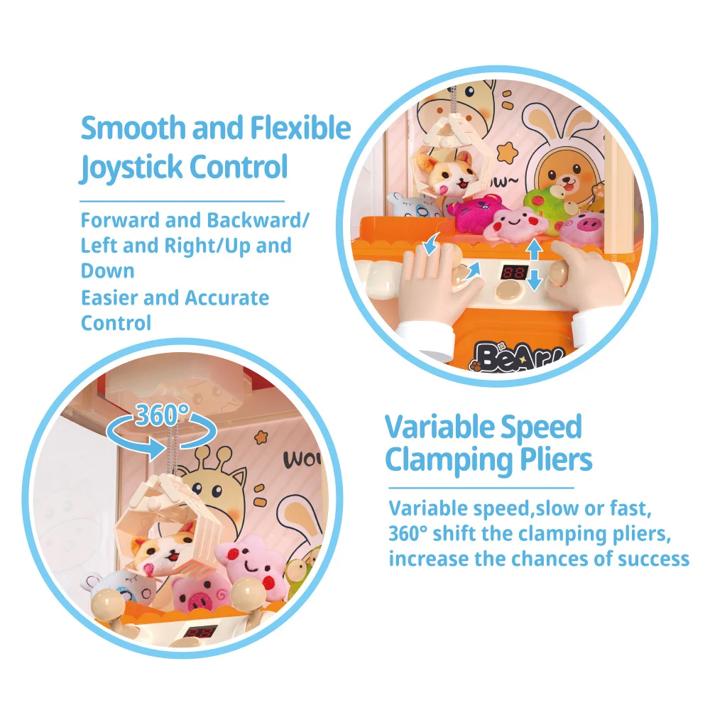 Indoor electronic coin operated play games doll catching machine mini super crane claw machine toy for kids