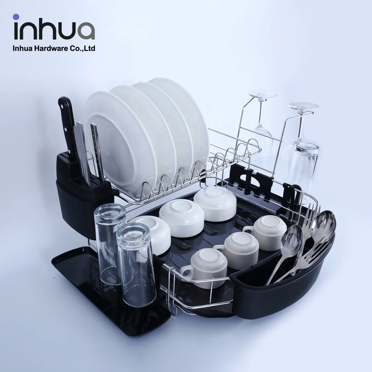 
Factory direct double layers chrome-plated dish drying rack for kitchen tableware dish rack kitchen drying rack 
