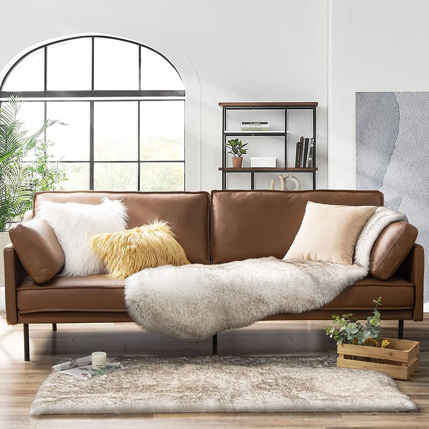 Artificial Fur Rug For Sofa Living Room Plush Area Rug Fluffy Rabbit Fur Carpets