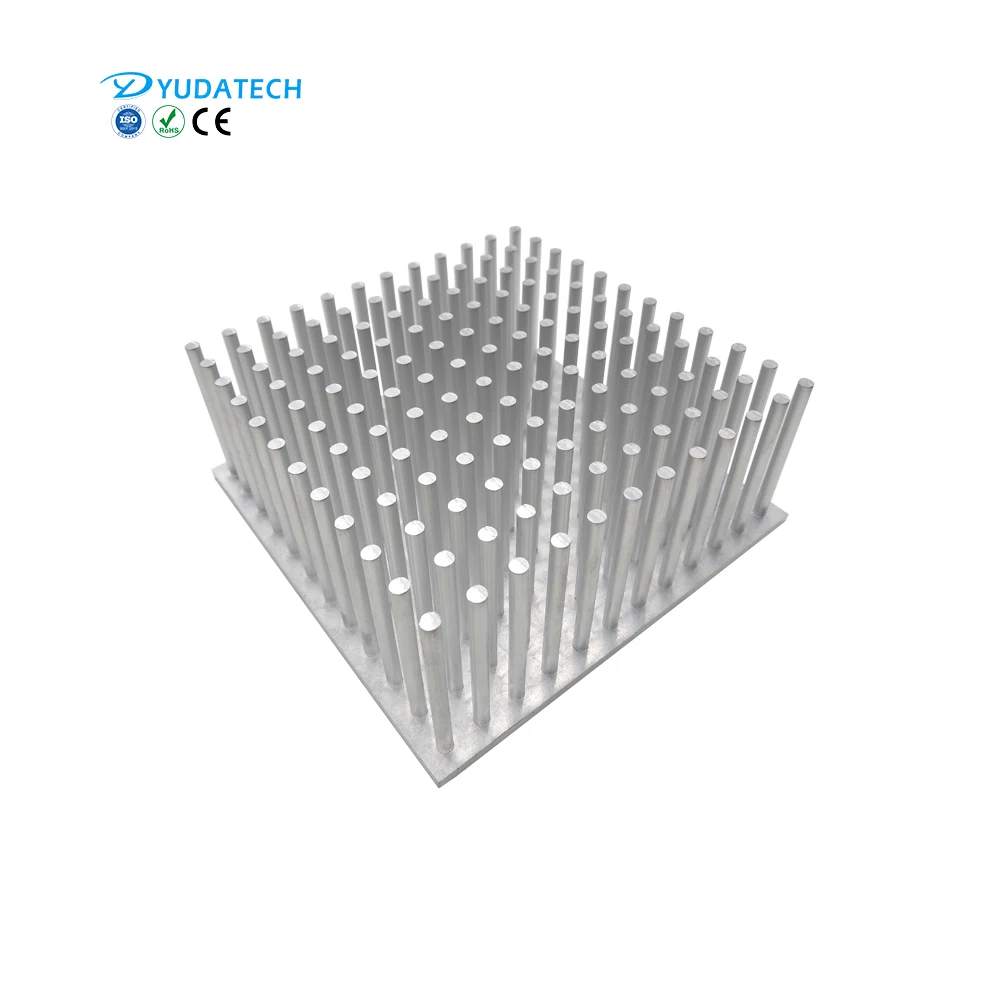 Customized LED Cylindrical Fin Heatsink Anodized Aluminum Cold Forged Pin Fin Heat Sink
