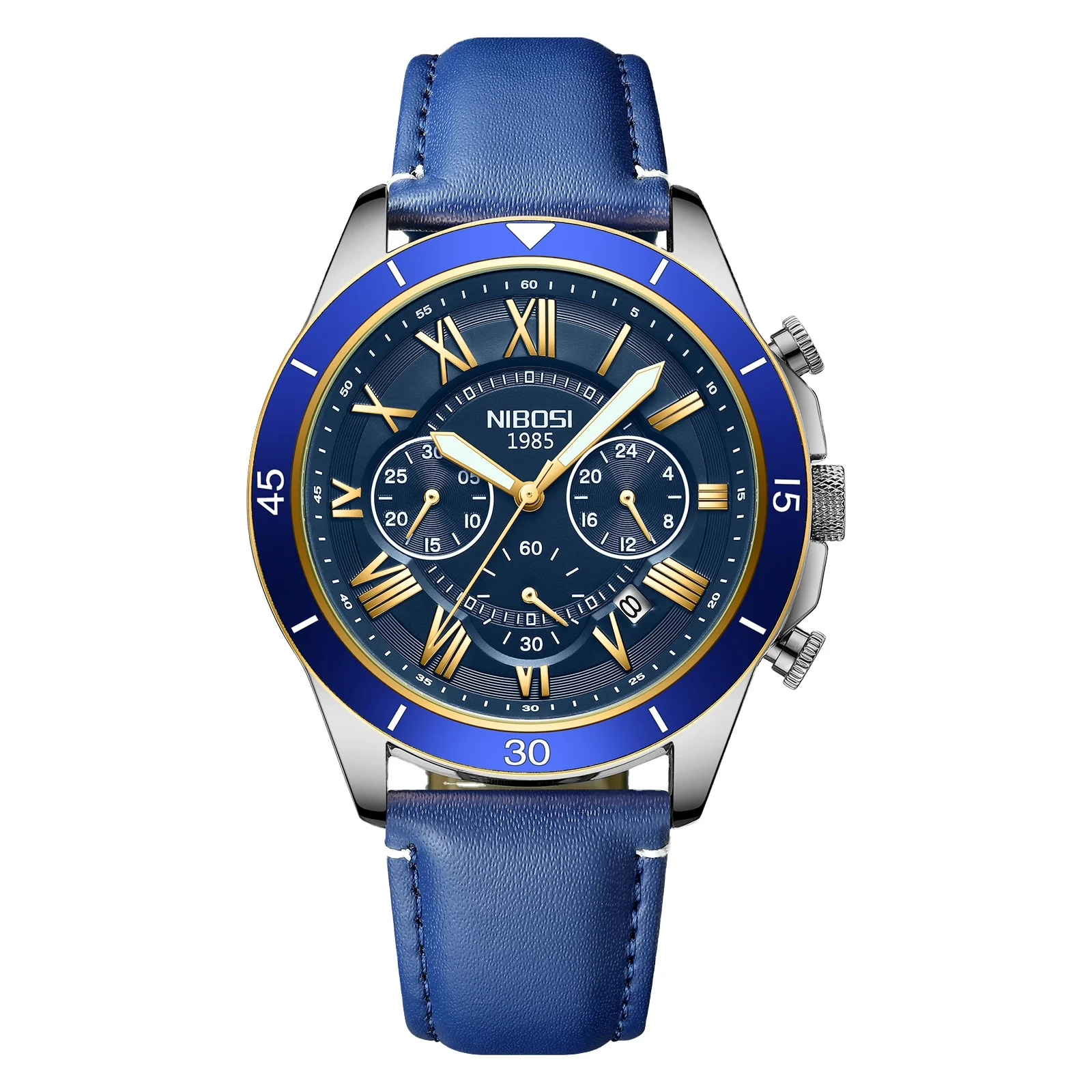 exquisite beauty Top brand 2652 multifunctional three eye 24-hour indicator alloy quartz movement water resistant watch for men