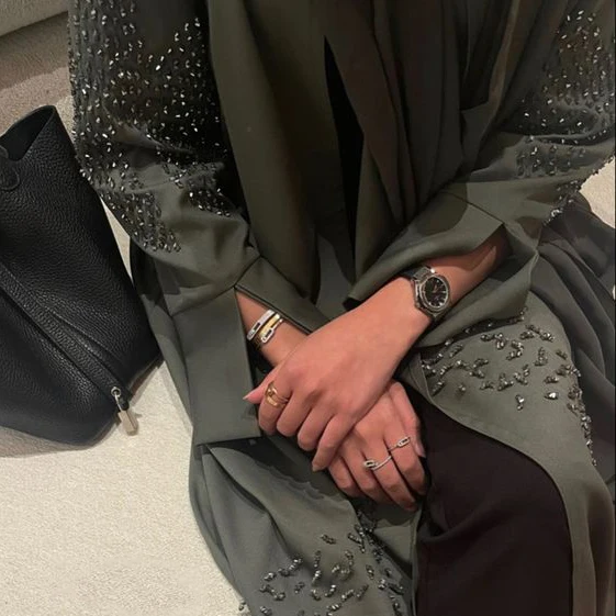 Мусульманская Женская одежда бестселлер женская Abaya Dubai Исламская зеленый жемчуг хорошее качество