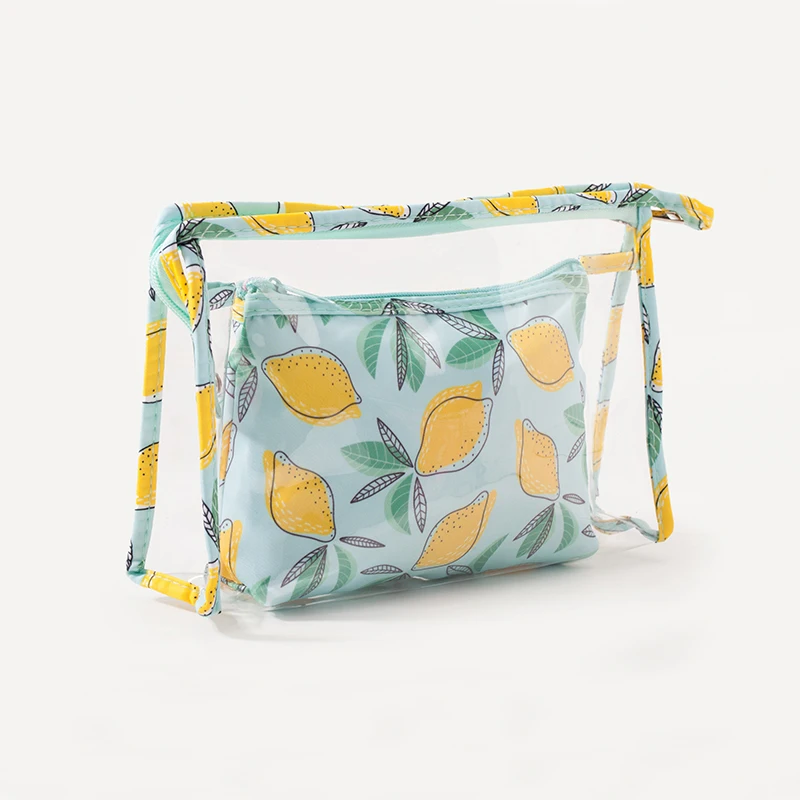 Custom Logo Travel Transparent Waterproof  Zipper  Pouch PVC Clear Cosmetic Makeup Bags