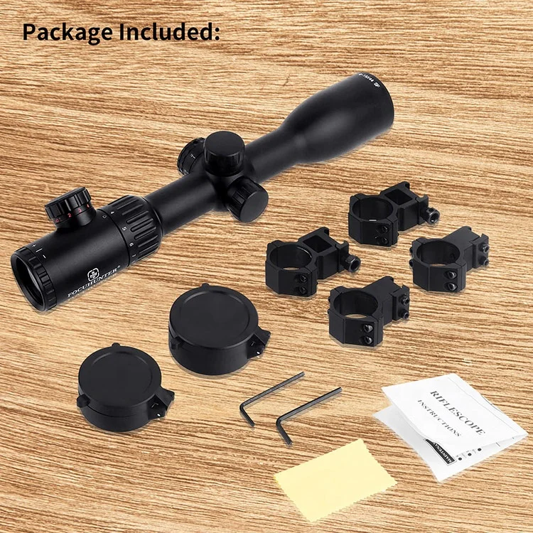 Focuhunter Shockproof Tactical Scope IP67 Waterproof 4-16X44 SFP Glass Etched Red Green Rangefinder Illumination Hunting Scope
