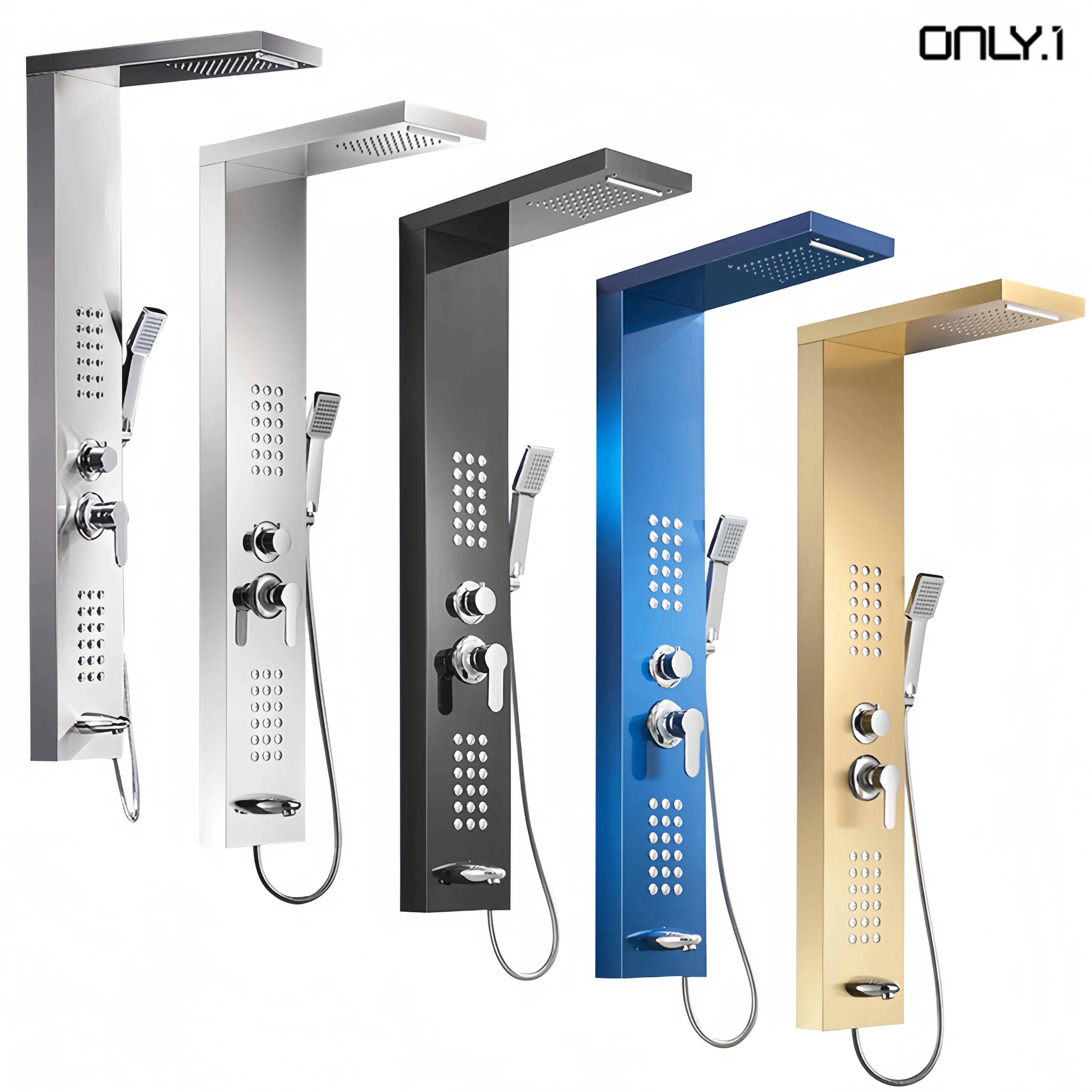 Luxury shower plate bathroom wall mounted stainless steel waterfall multi-function shower board